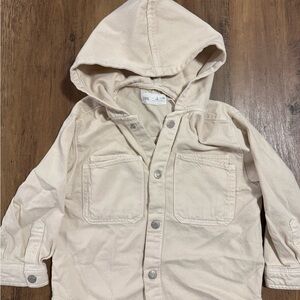 Zara Cream Hooded Kids Jacket